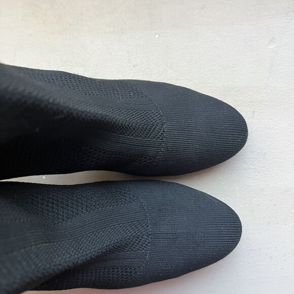 Charles by Charles David Black Stretch Knit Mid Calf Heeled Boots Women 8.5 - Picture 7 of 16